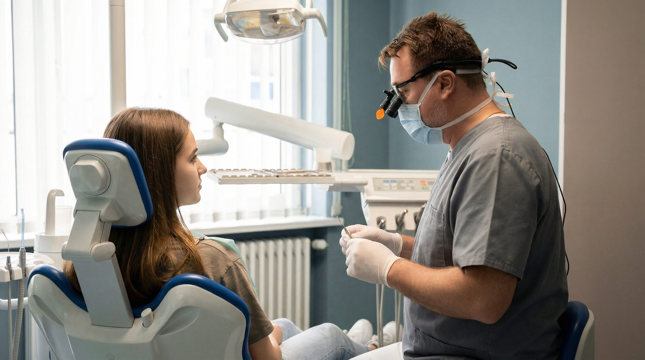 Zahnarzt Bad Säckingen – Dr. Asal berät Patientin vor der Behandlung in der Praxis Asal